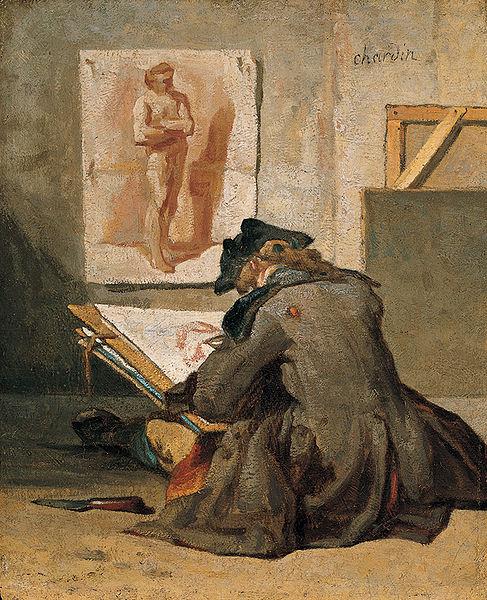 Jean Simeon Chardin Young Student Drawing oil painting image